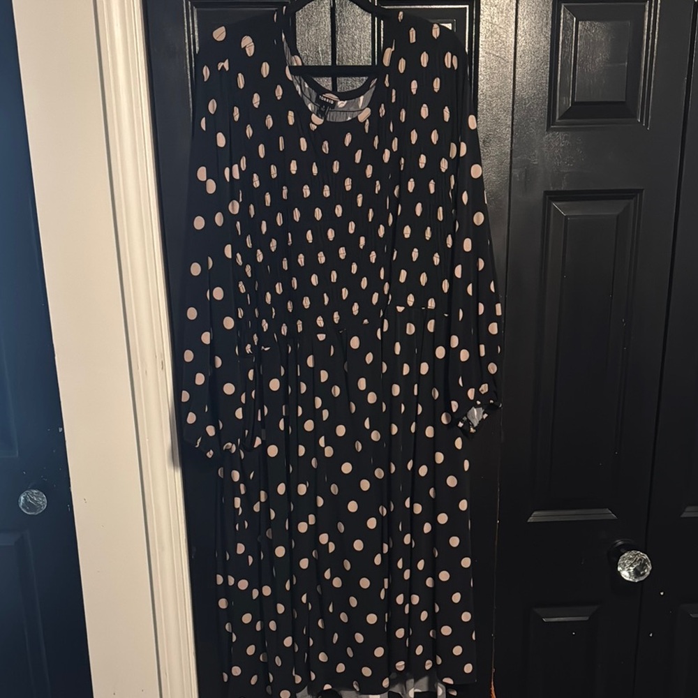 Polka Dot Long Sleeve Dress with pockets